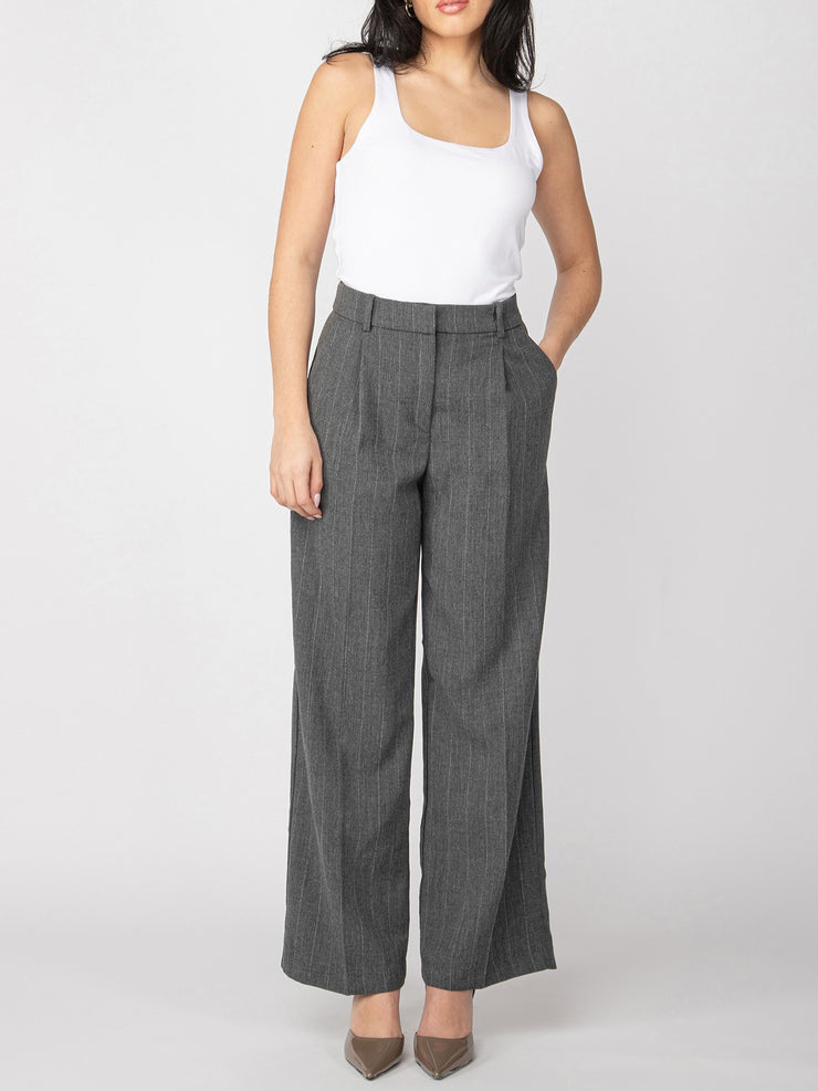 BLACK TAPE Wide Leg Pinstripe Trouser