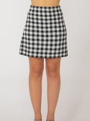 DEX Mini Check Gingham Sweater Skirt