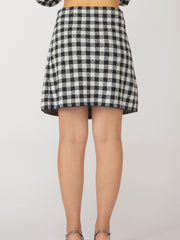 DEX Mini Check Gingham Sweater Skirt