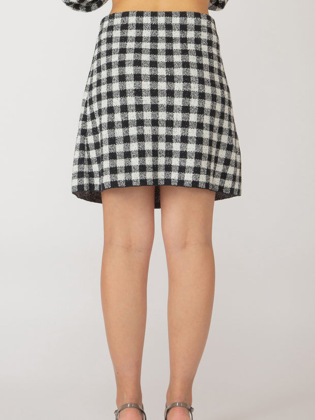 DEX Mini Check Gingham Sweater Skirt