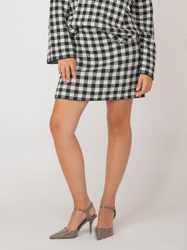 DEX Mini Check Gingham Sweater Skirt