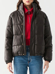 DEX Faux Leather Puffer Jacket