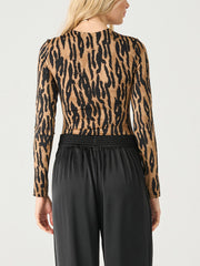 BLACK TAPE Leopard Long Sleeve Crewneck Bodysuit