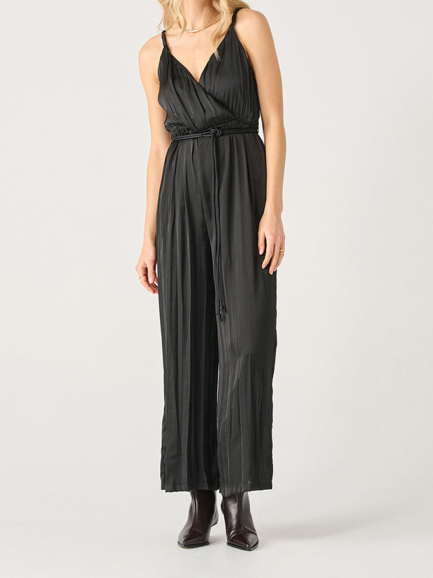 BLACK TAPE Belted Wrap Wide Leg Jumpsuit