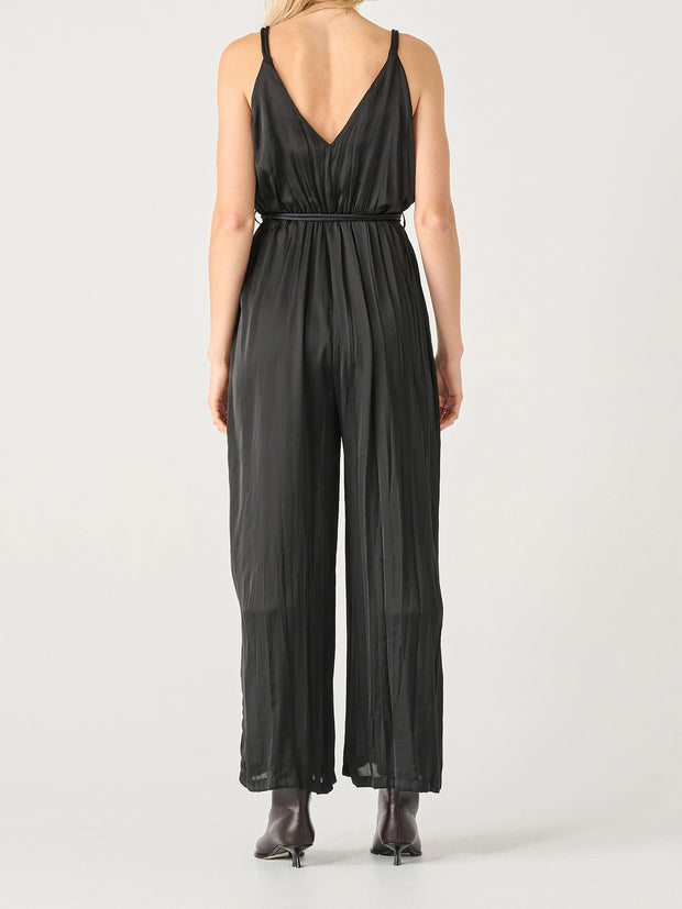 BLACK TAPE Belted Wrap Wide Leg Jumpsuit