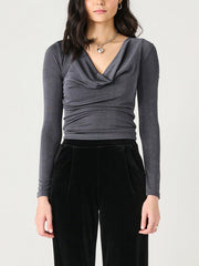 DEX Long Sleeve Cowl Neck Top