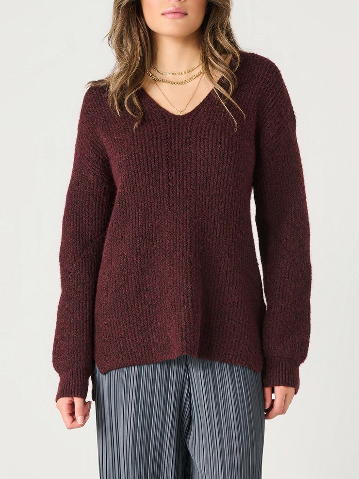 DEX V-Neck Tunic Knit Sweater