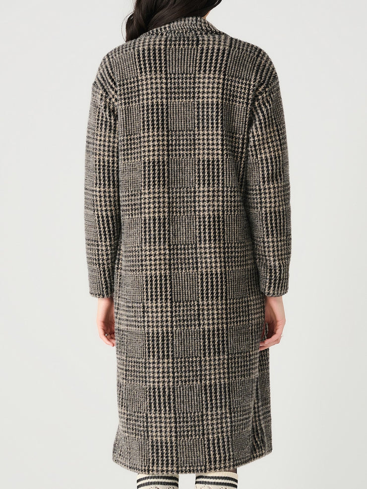 DEX Houndstooth Long Blazer Coat