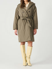 DEX Belted Puffer Hooded Trench Coat