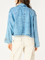 DEX Cropped Denim Trench Coat