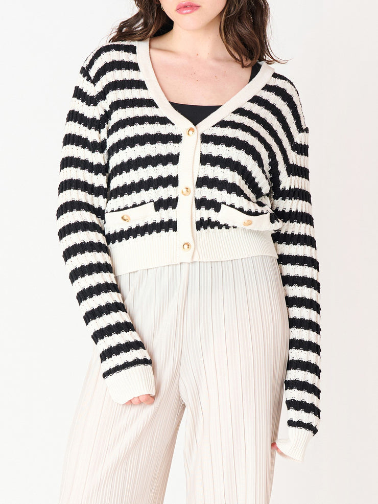 BLACK TAPE Textured Striped Cardigan