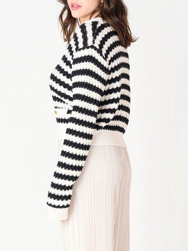 BLACK TAPE Textured Striped Cardigan