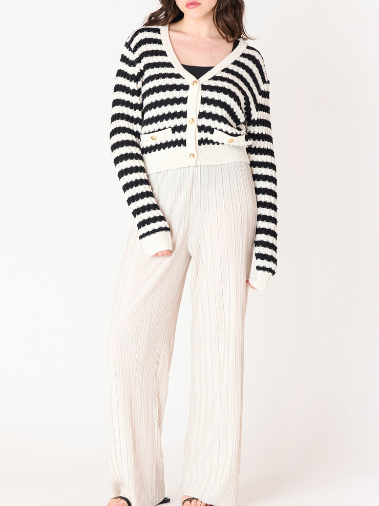 BLACK TAPE Textured Striped Cardigan