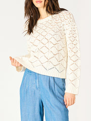 DEX Long Sleeve Crochet Knit Sweater