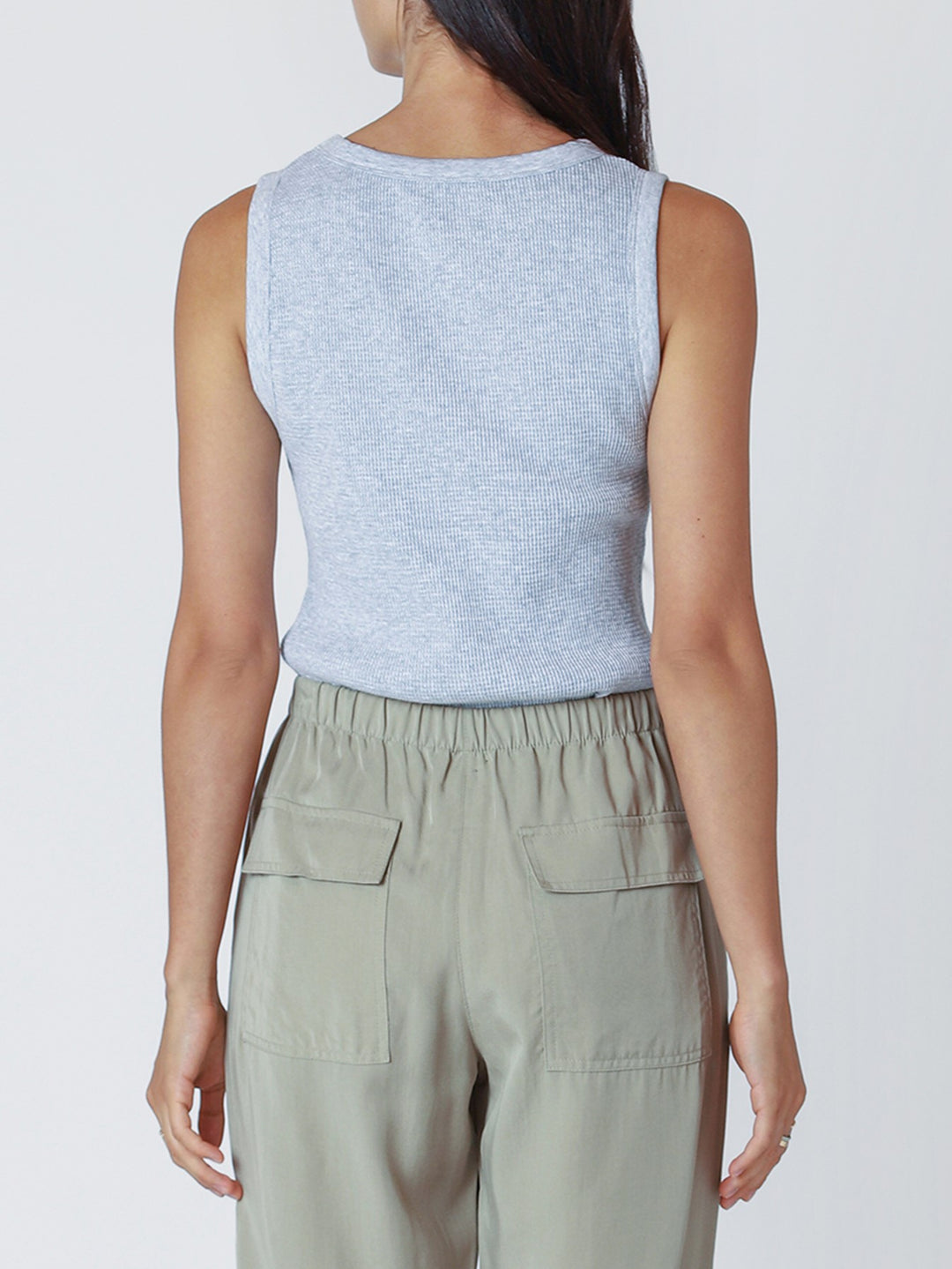 abeundmor EYELET WAFFLE TOPS【GREY】 Waffle Knit Lounge Top – Addison + Grey