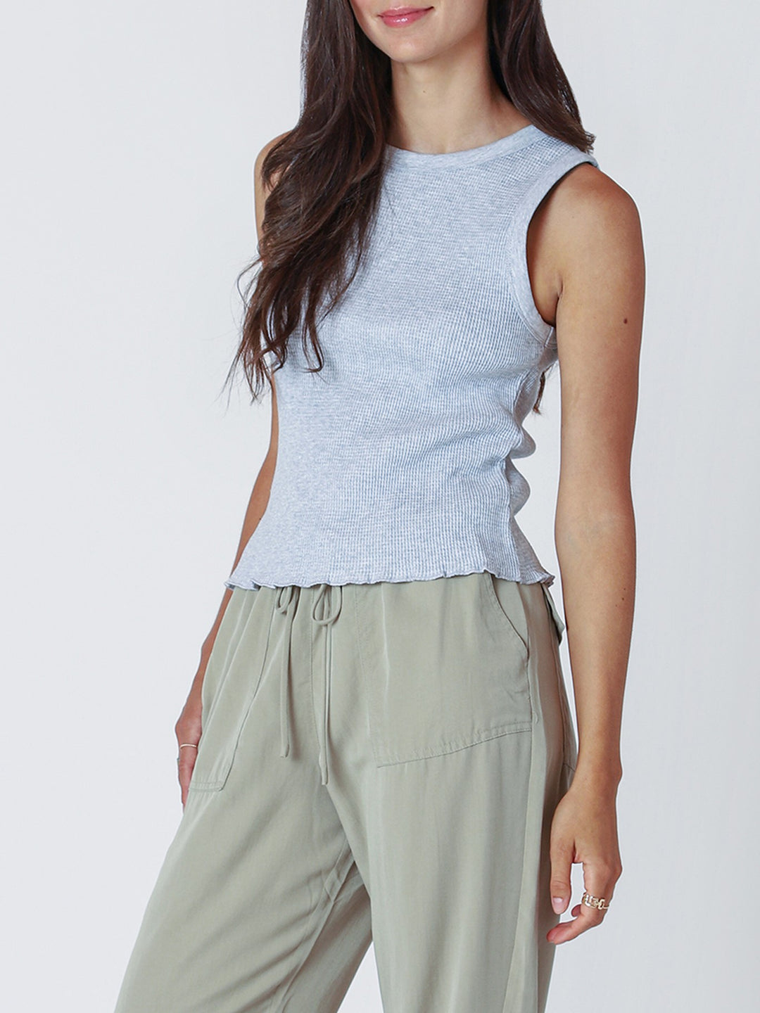ANCELLM（アンセルム） DAMAGE WAFFLE TANK TOP（WHITE) s.t.c