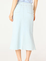 DEX Front Slit Denim Midi Skirt