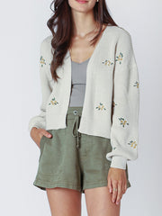 DEX Floral Embroidered Cardigan