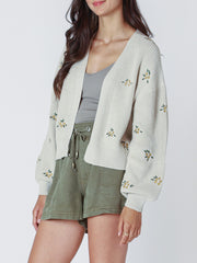 DEX Floral Embroidered Cardigan