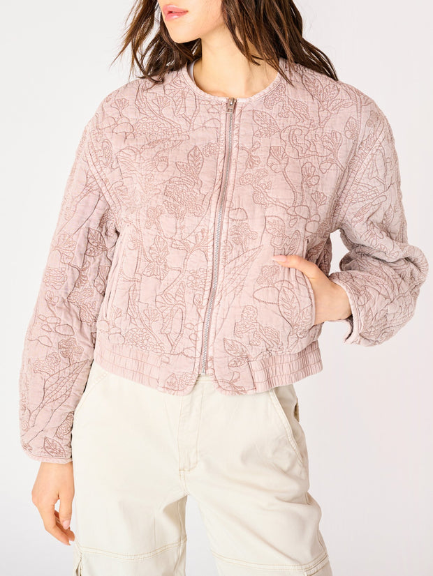 DEX Floral Quilted Bomber Jacket