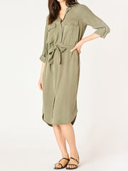 DEX Belted Utility Midi Dress