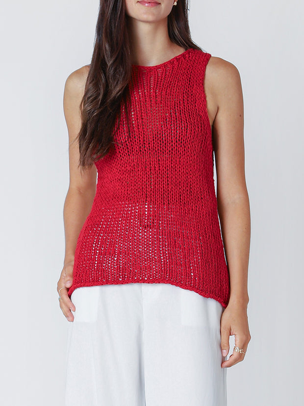 DEX Sleeveless Crochet Knit Tank