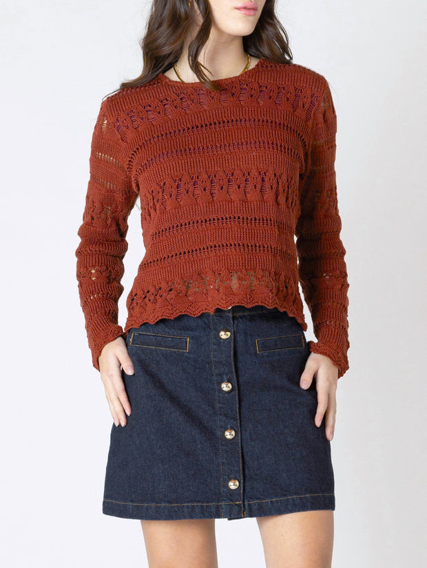 DEX Scallop Hem Crochet Top