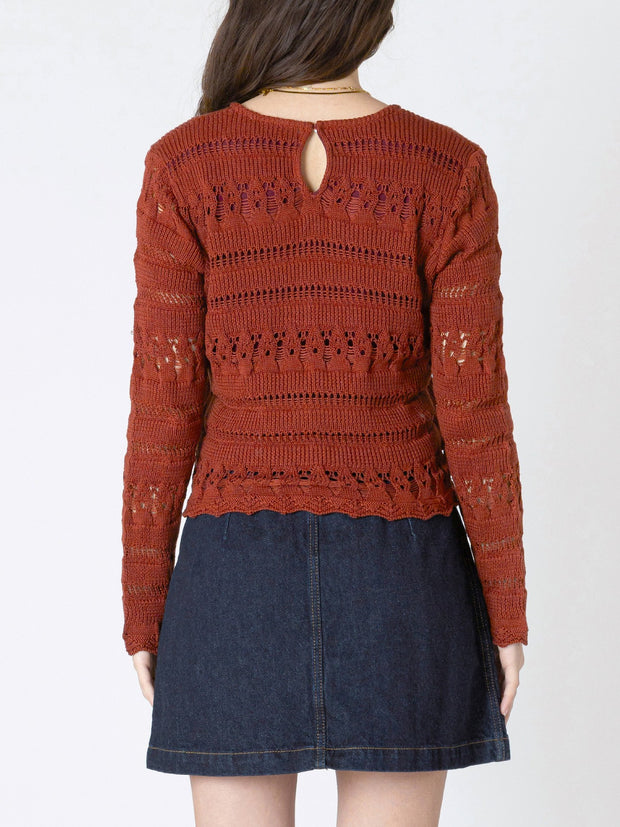DEX Scallop Hem Crochet Top
