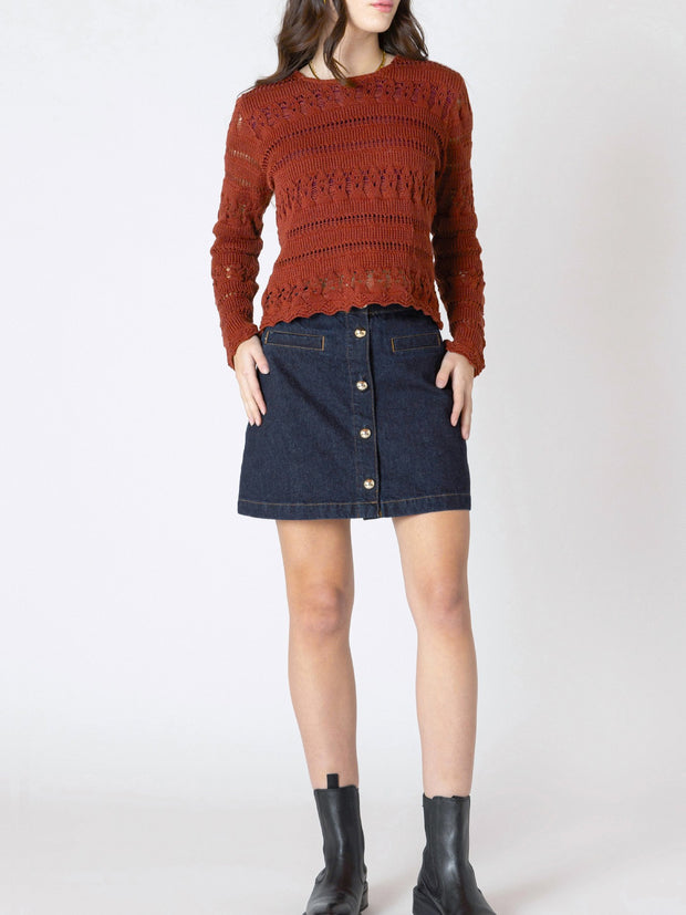 DEX Scallop Hem Crochet Top