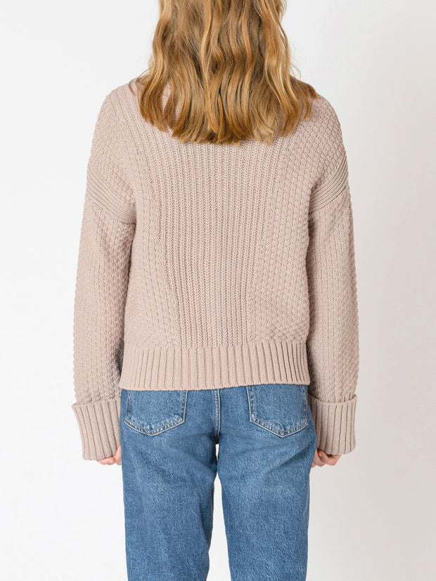 DEX Cuffed Sleeve Textured Cardigan