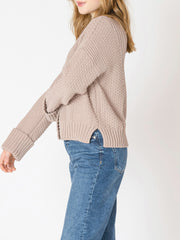 DEX Cuffed Sleeve Textured Cardigan