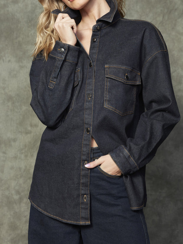 RD STYLE Sadina Button Up Denim Shirt Jacket