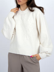 RD STYLE Rhiana Floral Embroidered Knit Sweater