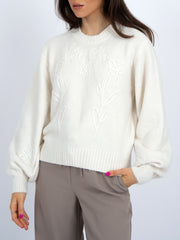 RD STYLE Rhiana Floral Embroidered Knit Sweater