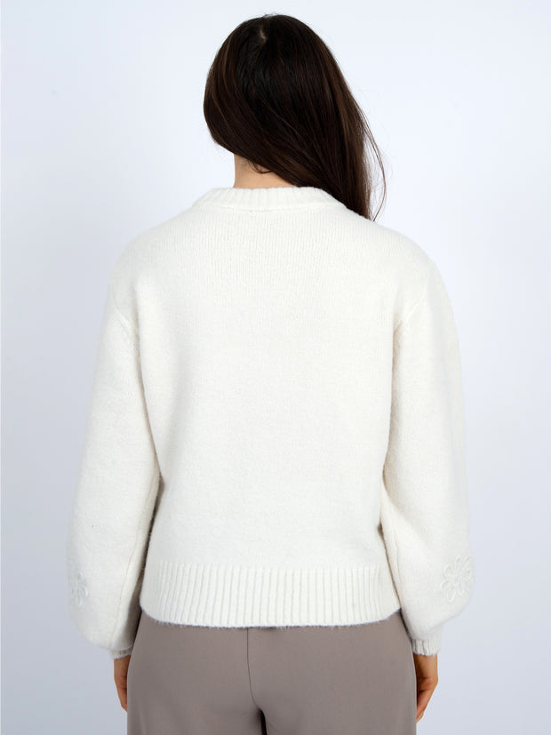 RD STYLE Rhiana Floral Embroidered Knit Sweater