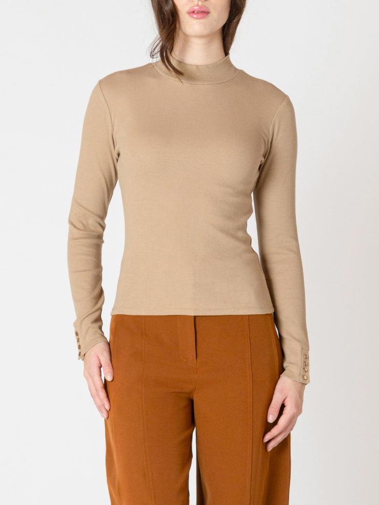 BLACK TAPE Ribbed Mockneck Top