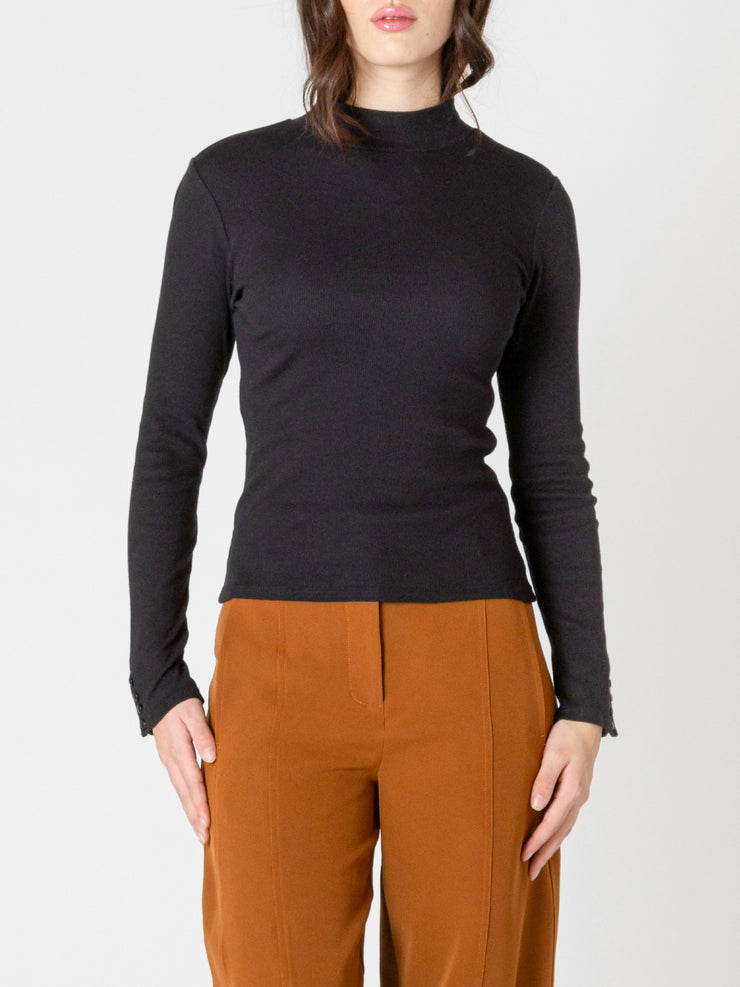 BLACK TAPE Ribbed Mockneck Top