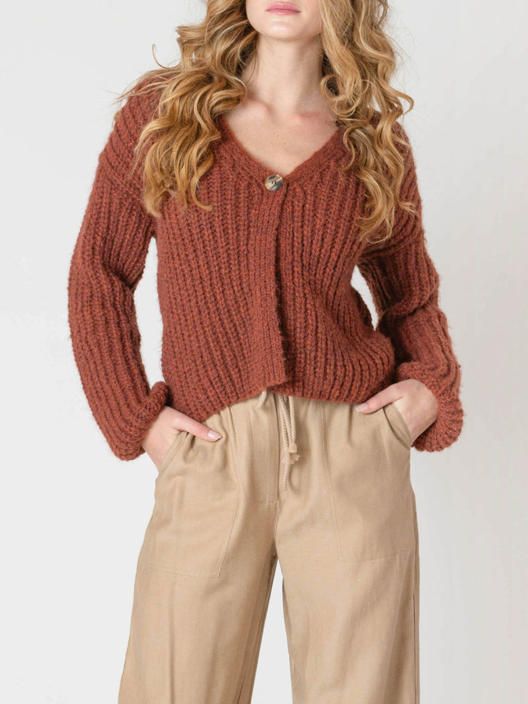 ROOM 34 Single Button Knit Cardigan