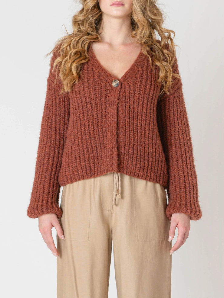 ROOM 34 Single Button Knit Cardigan