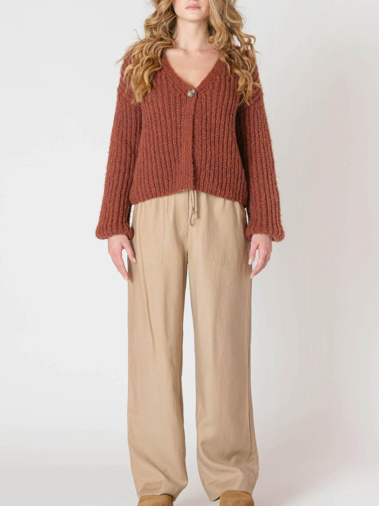 ROOM 34 Single Button Knit Cardigan