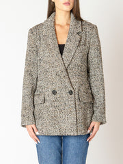 BLACK TAPE Double Breasted Tweed Blazer