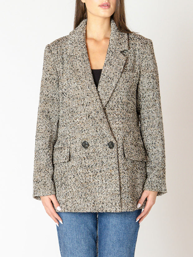BLACK TAPE Double Breasted Tweed Blazer