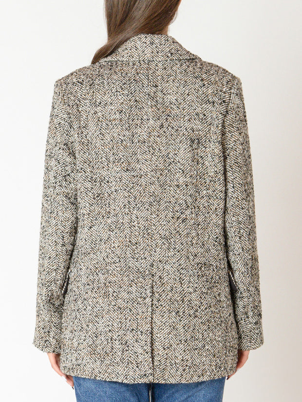 BLACK TAPE Double Breasted Tweed Blazer