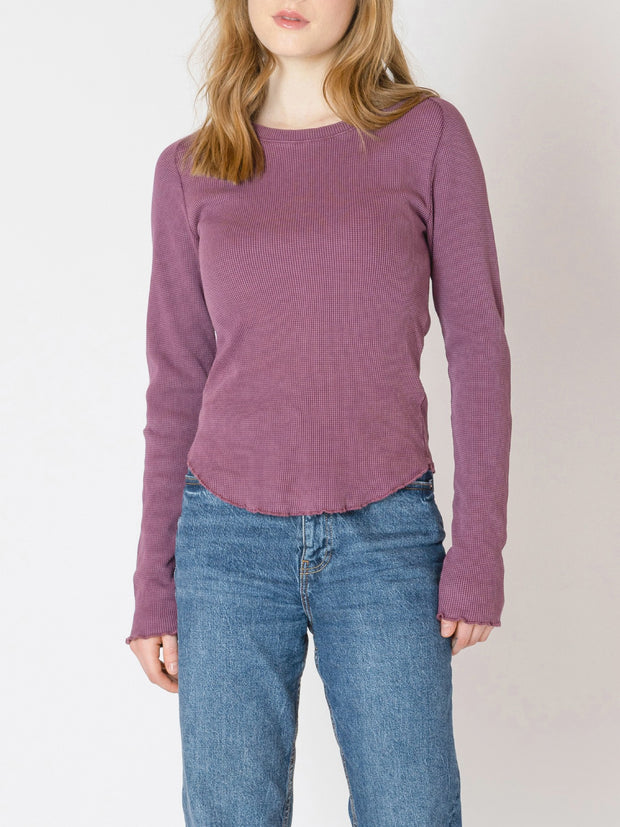 DEX Waffle Knit Long Sleeve Top