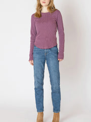 DEX Waffle Knit Long Sleeve Top