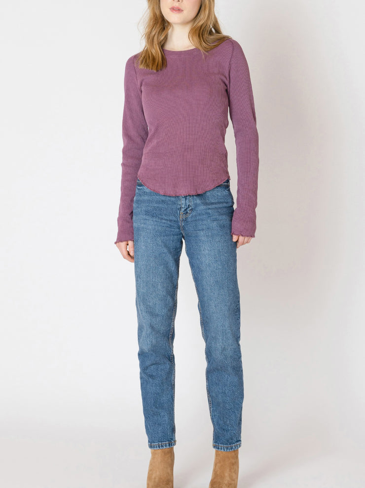 DEX Waffle Knit Long Sleeve Top