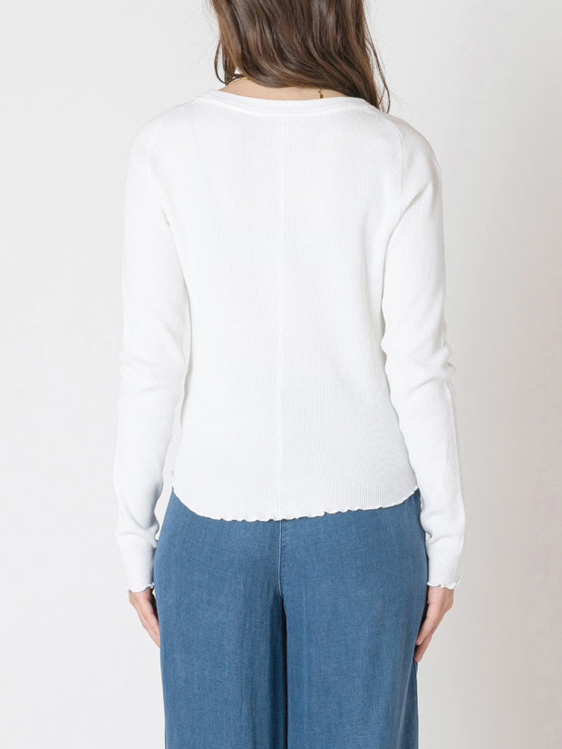 DEX Waffle Knit Long Sleeve Top