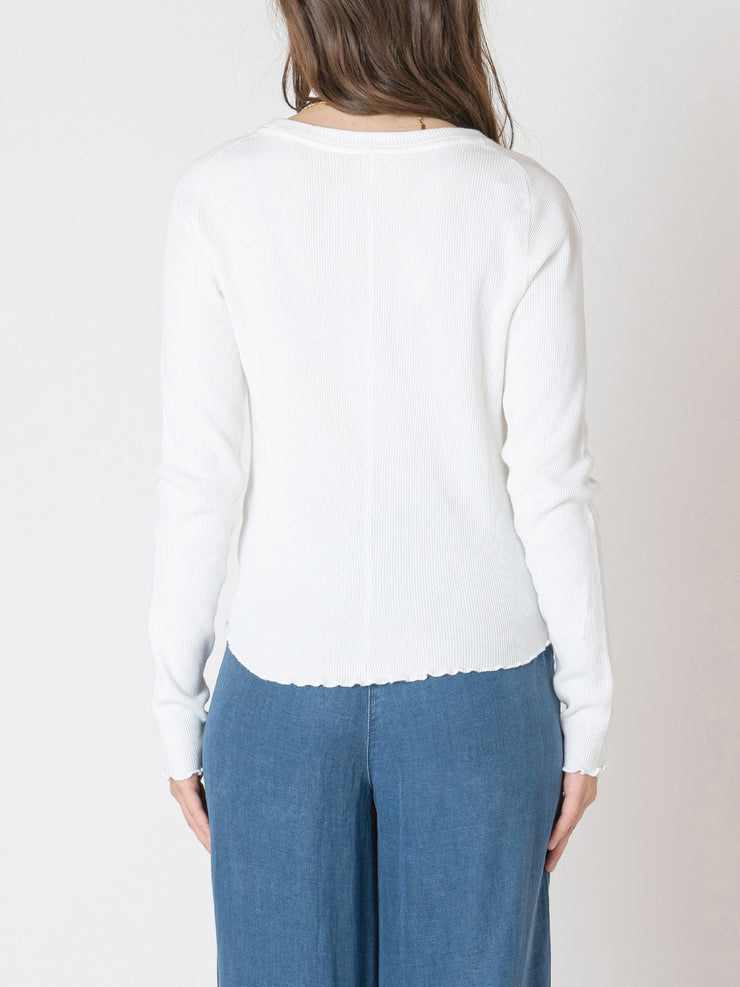 DEX Waffle Knit Long Sleeve Top