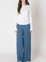DEX Waffle Knit Long Sleeve Top