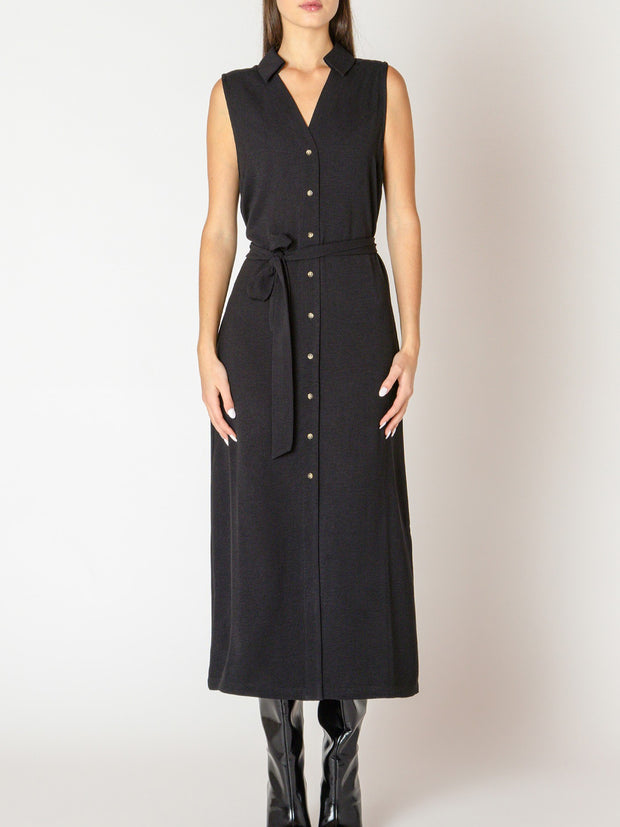 BLACK TAPE Button Front Sleeveless Shirt Dress